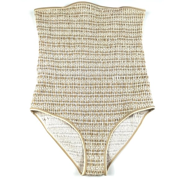 Rylee + Cru Other - Rylee + Cru Woven Ruched One Piece Strapless Swimsuit Size Large